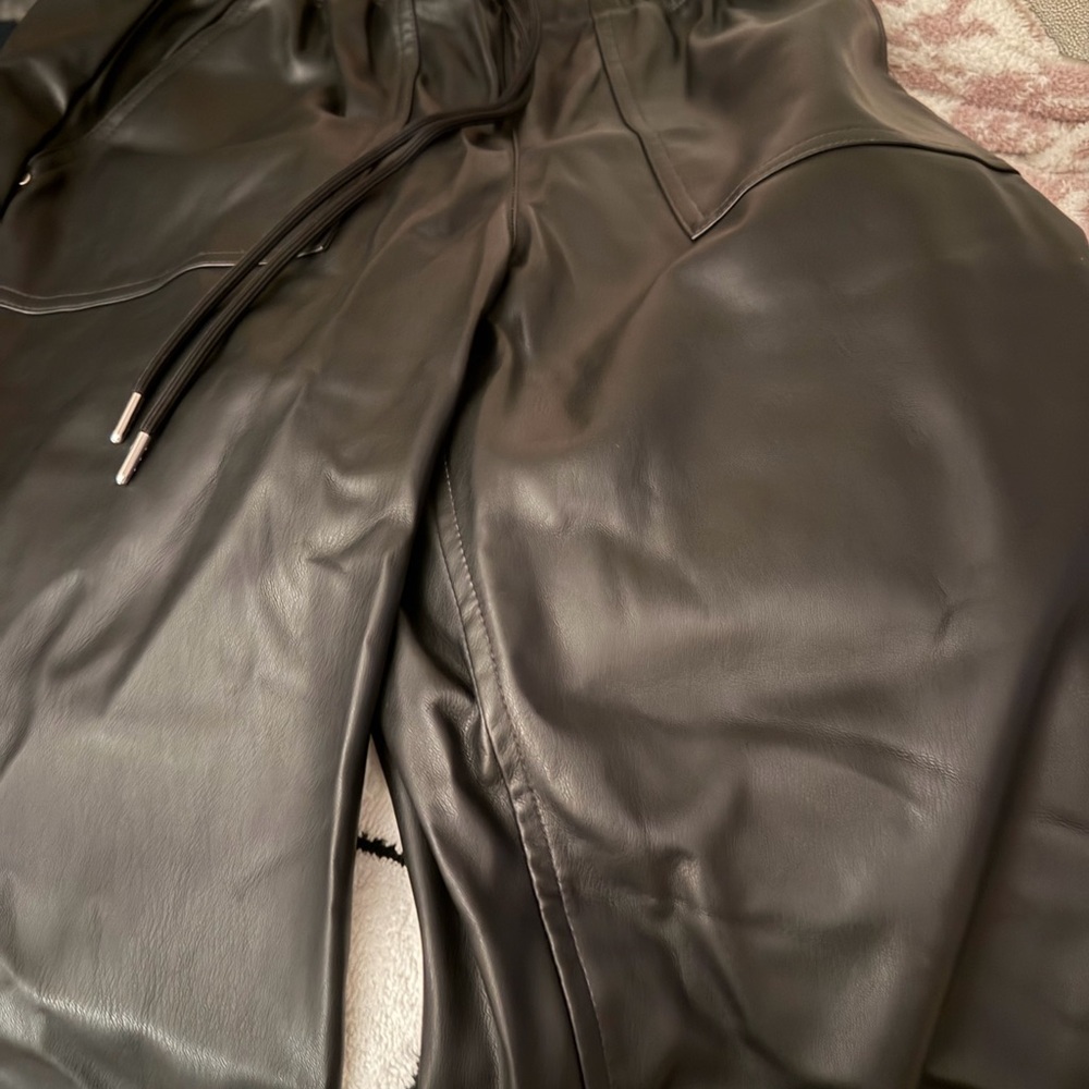 A New Day Black Faux Leather Trousers